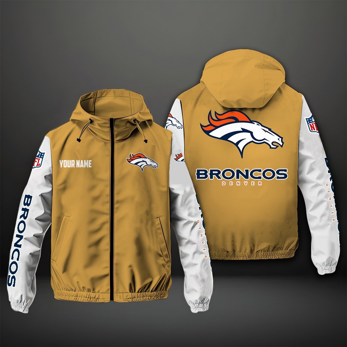 Denver Broncos NFL Personalized Windbreaker Jacket For Fan