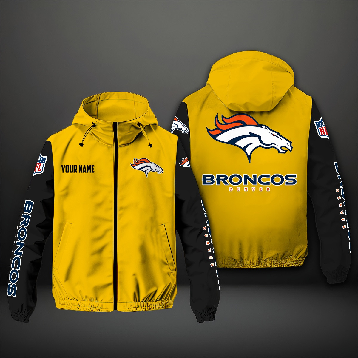 Denver Broncos NFL Personalized Windbreaker Jacket For Fan