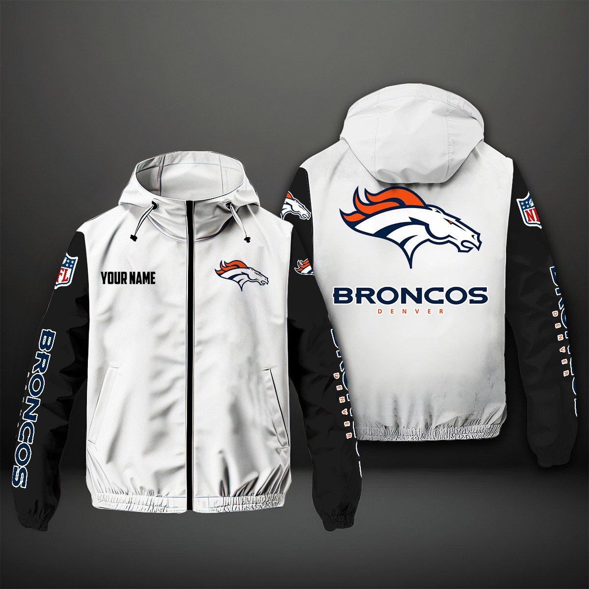 Denver Broncos NFL Personalized Windbreaker Jacket For Fan