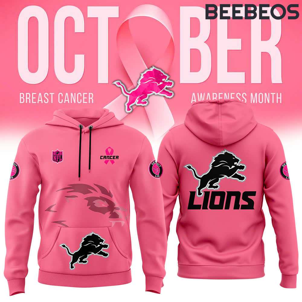 Detroit Lions 2024 Breast Cancer Awareness#8221 Pink Unisex Hoodie BHD1030