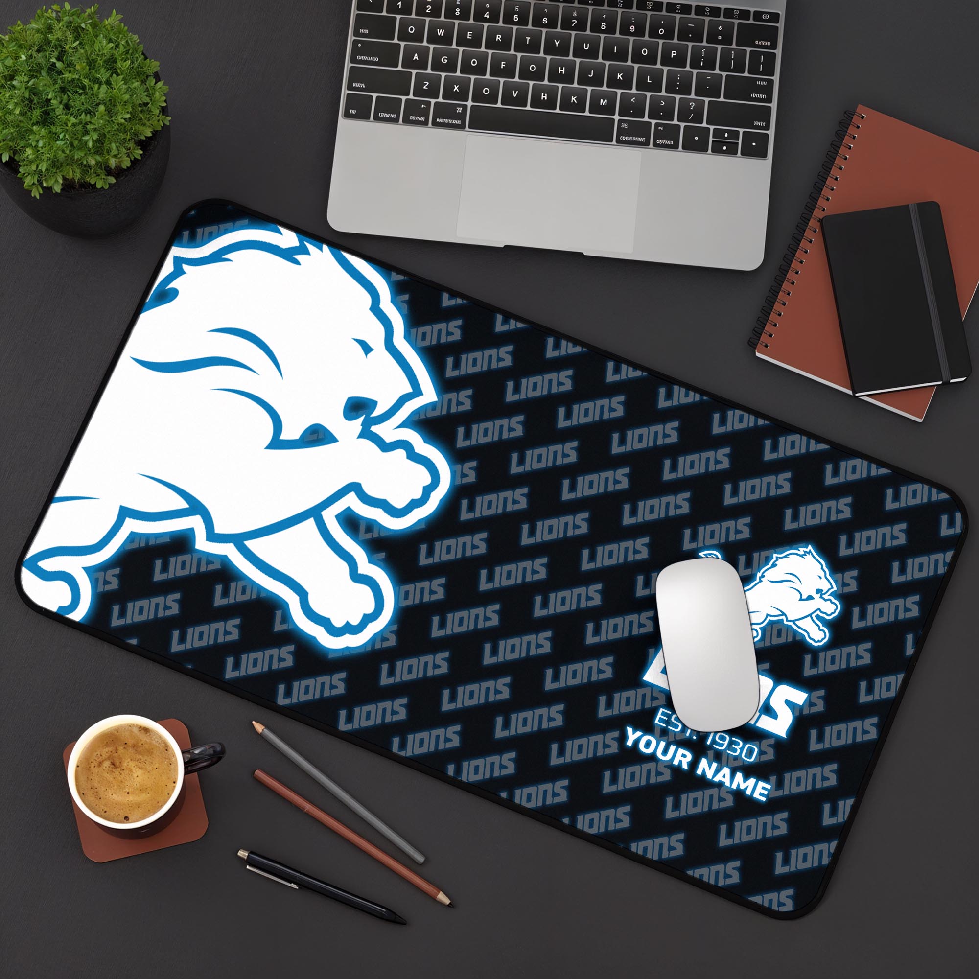 Detroit Lions 2025 Version Mouse Pad Custom Printed, Sport Team Mouse Pad, Sport Gift For Fans