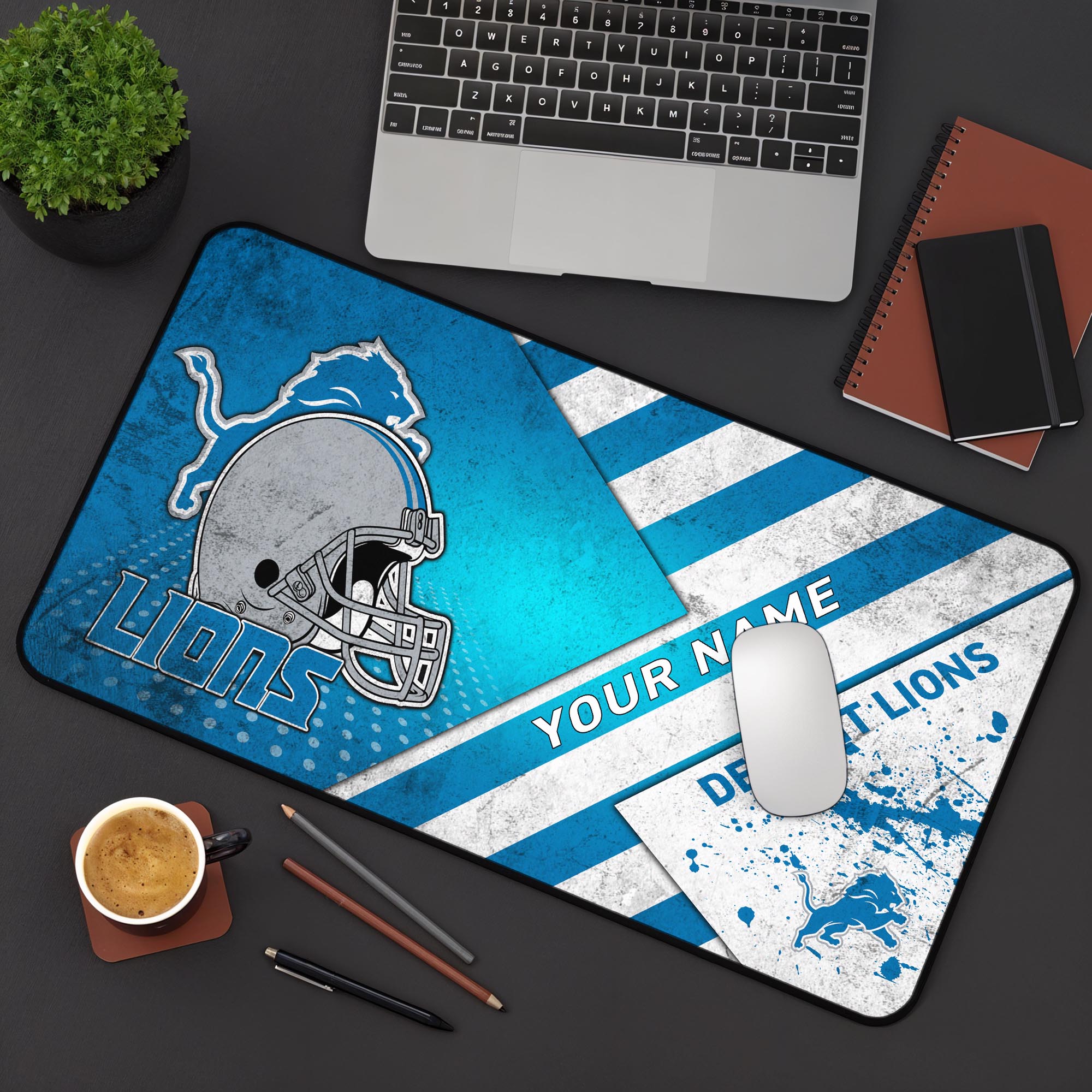 Detroit Lions 2025 Version Mouse Pad Custom Printed, Sport Team Mouse Pad, Sport Gift For Fans