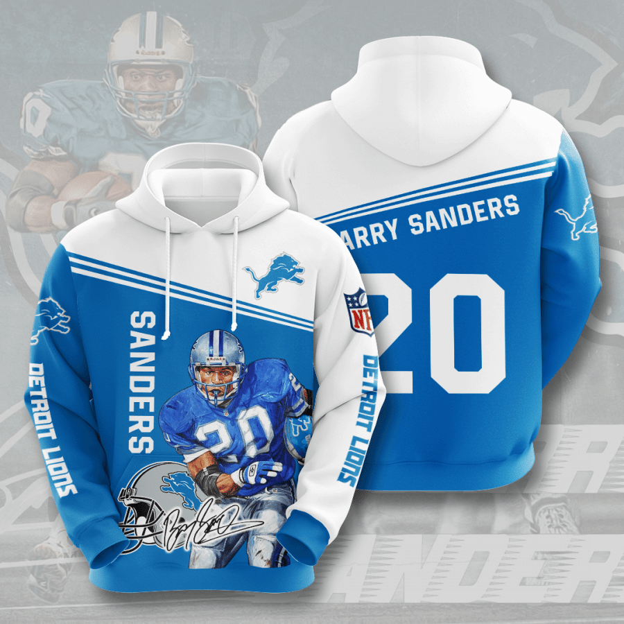 Detroit Lions Barry Sanders 20 3D Hoodie
