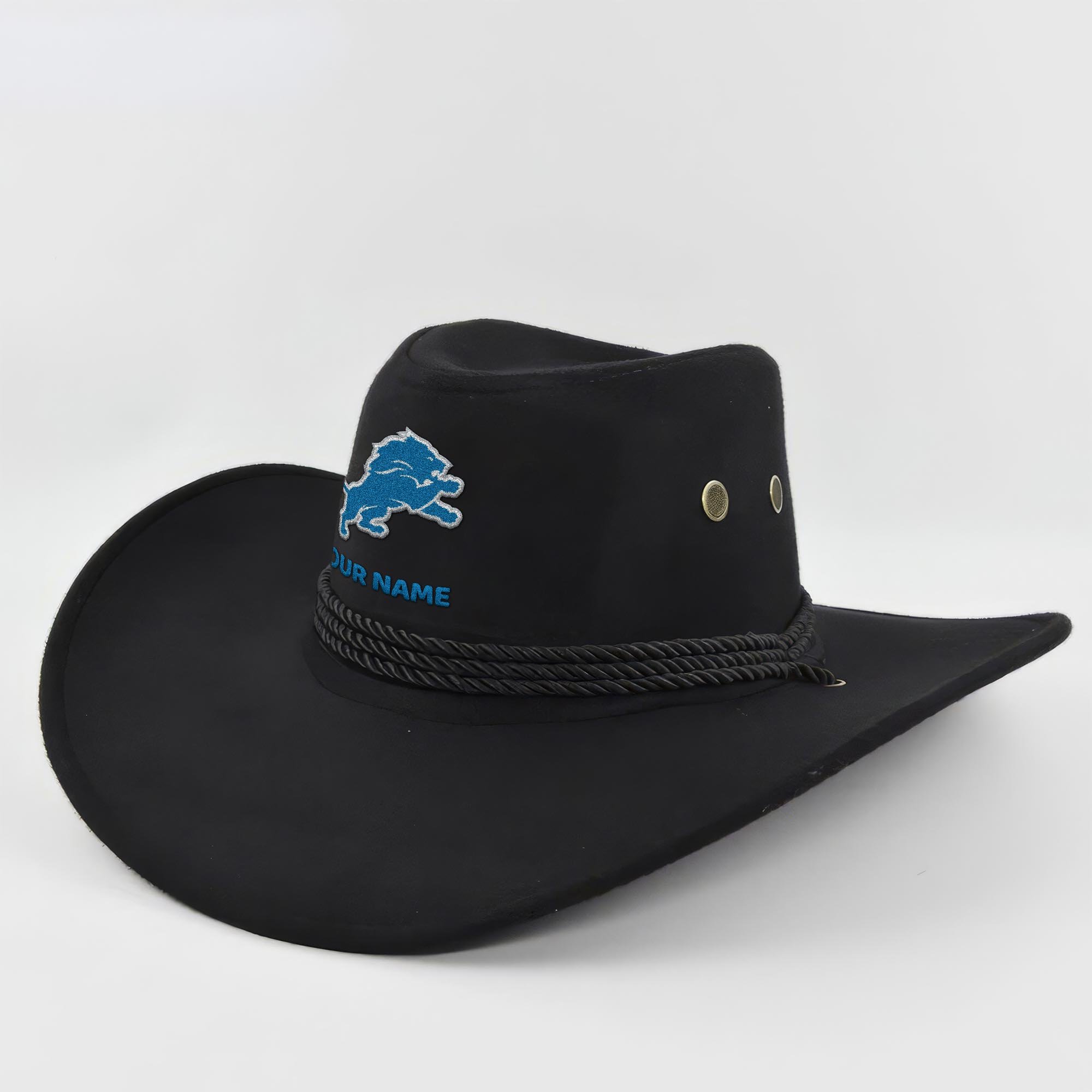 Detroit Lions Cowboy Hat Custom Your Name, Gifts For Fan