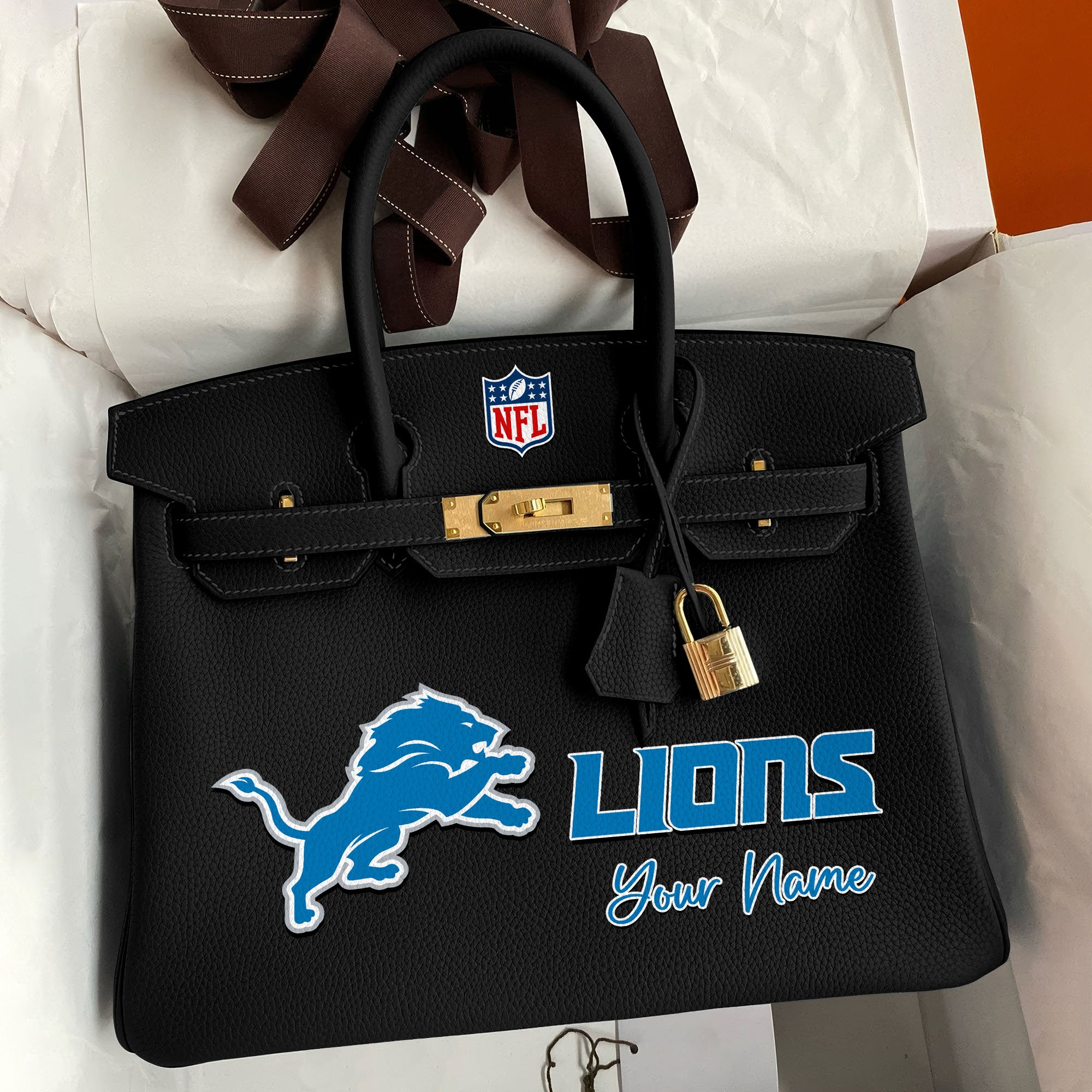 Detroit Lions Deluxe Handbag For Women Custom Your Name 2025 Versions, Sport Deluxe Handbag