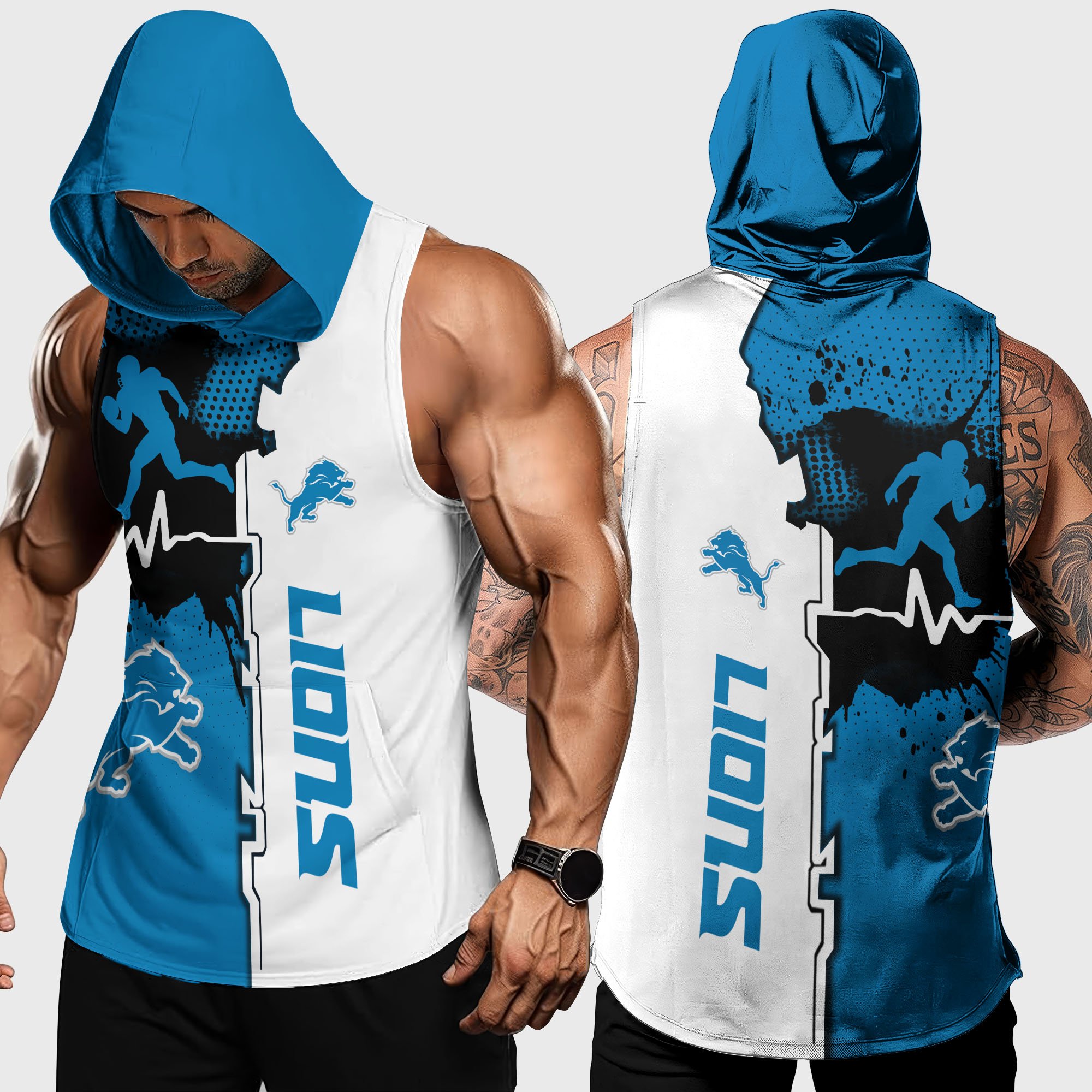 Detroit Lions Hoodie Tanktop Custom Your Name, Football Team Hoodie Tanktop, Gift For Football Lovers