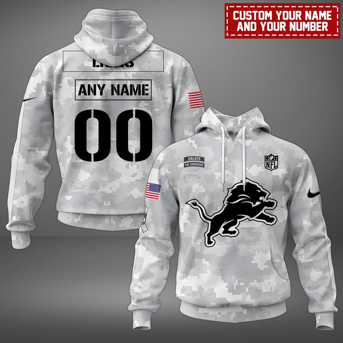 Detroit Lions NFL 2024 Salute To Service Hoodie Personalized Hoodie LPH1038
