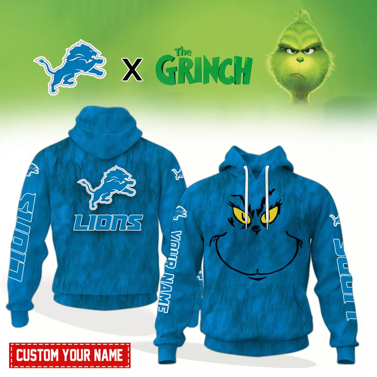 Detroit Lions NFL Funny Grinch Christmas Hoodie Gift For Fans CWL1078