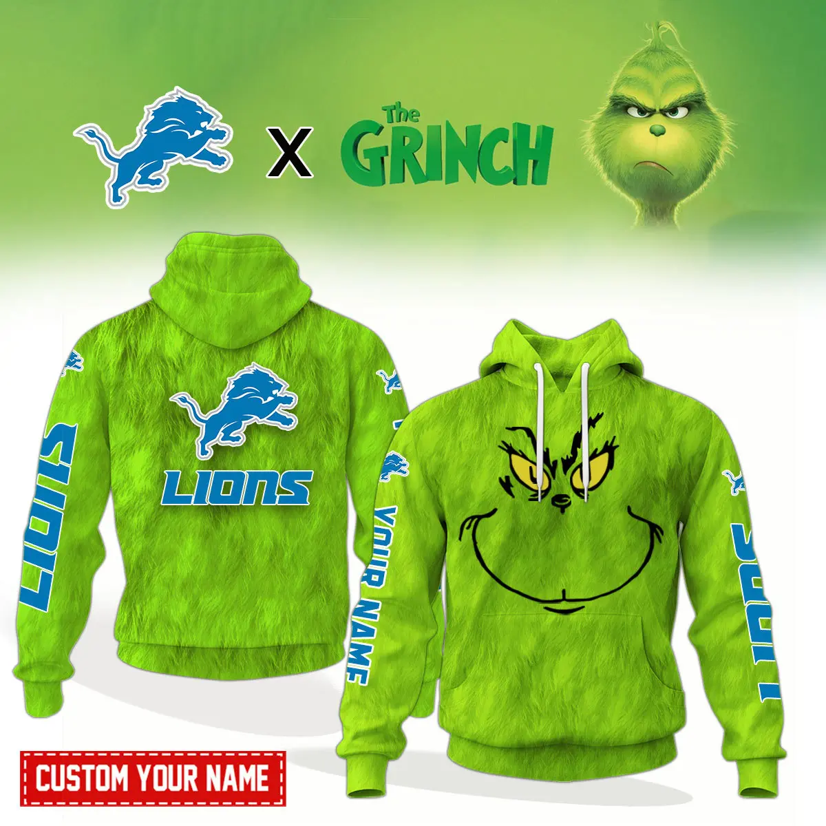Detroit Lions NFL Funny Grinch Christmas Hoodie Gift For Fans CWL1110