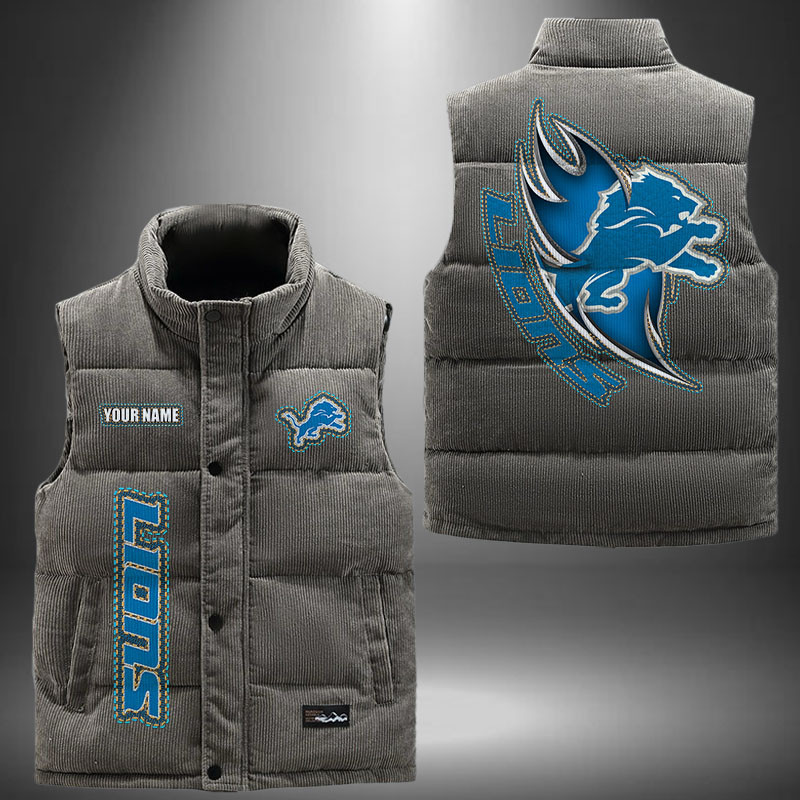 Detroit Lions NFL Personalized Puffer Jacket For Fan