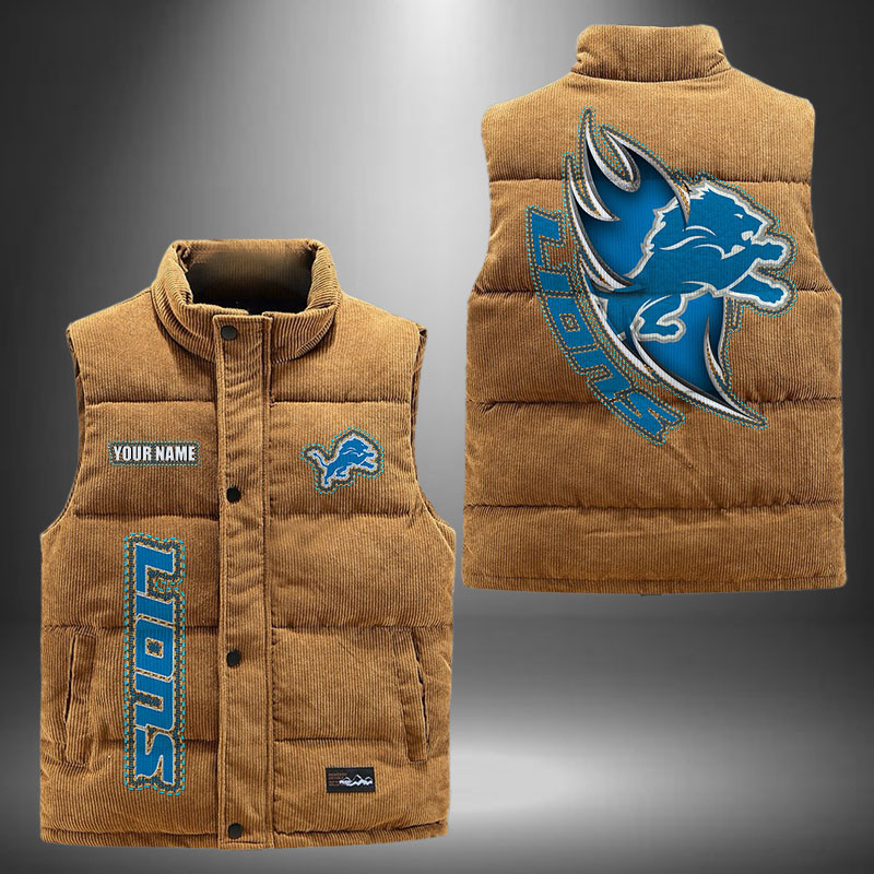 Detroit Lions NFL Personalized Puffer Jacket For Fan