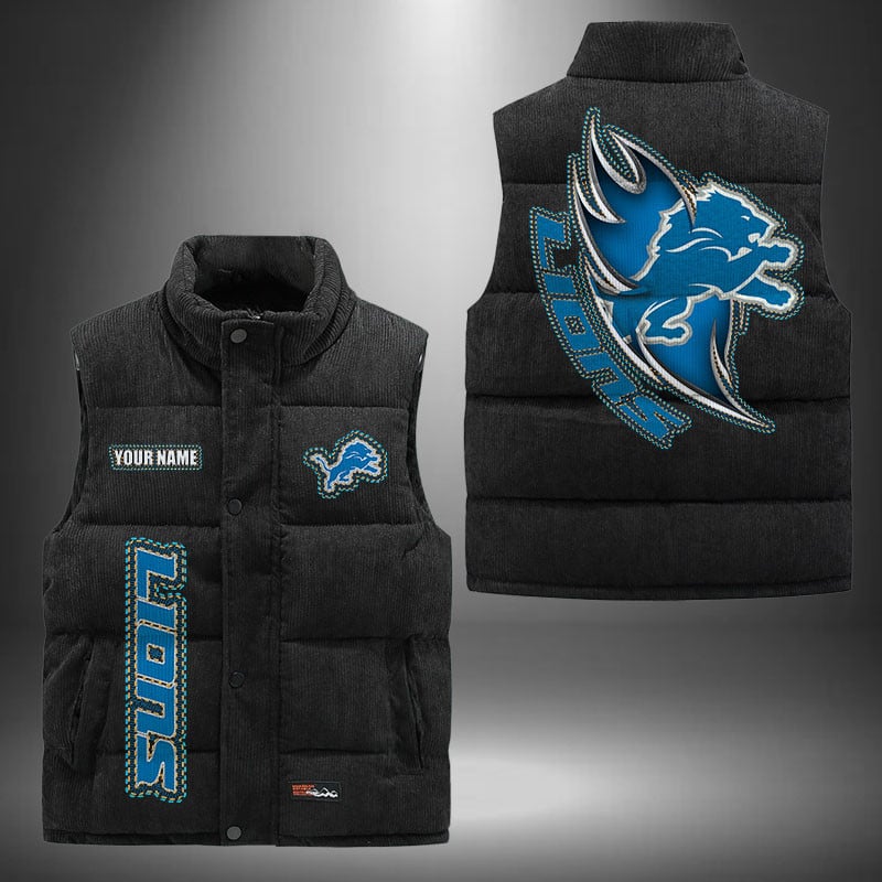 Detroit Lions NFL Personalized Puffer Jacket For Fan