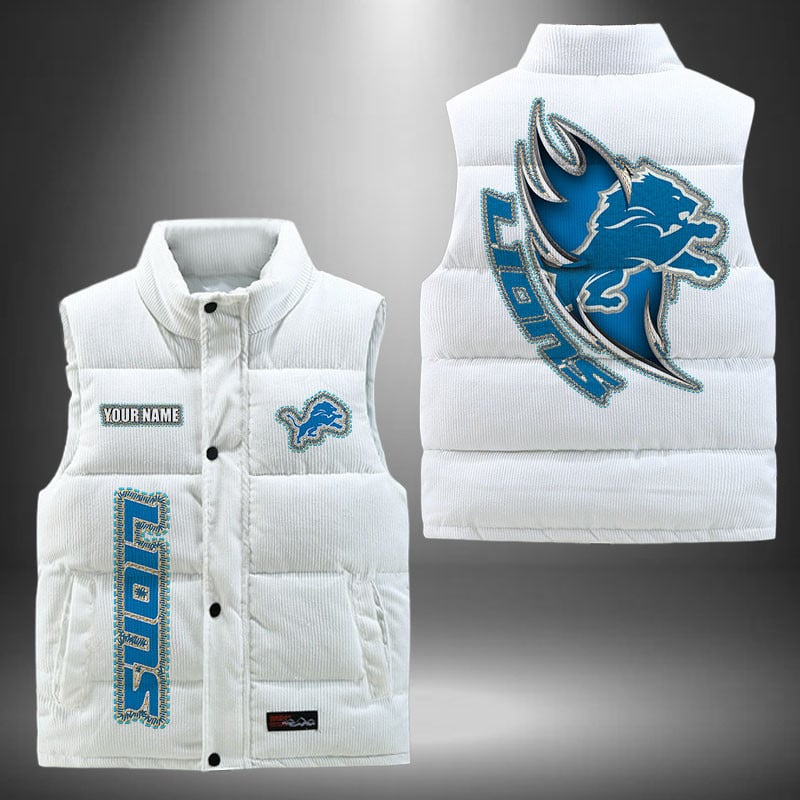 Detroit Lions NFL Personalized Puffer Jacket For Fan