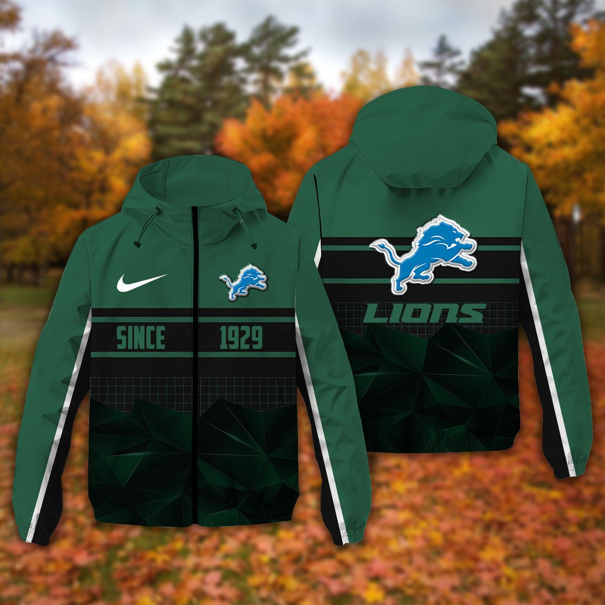 Detroit Lions NFL Personalized Windbreaker Jacket For Fan