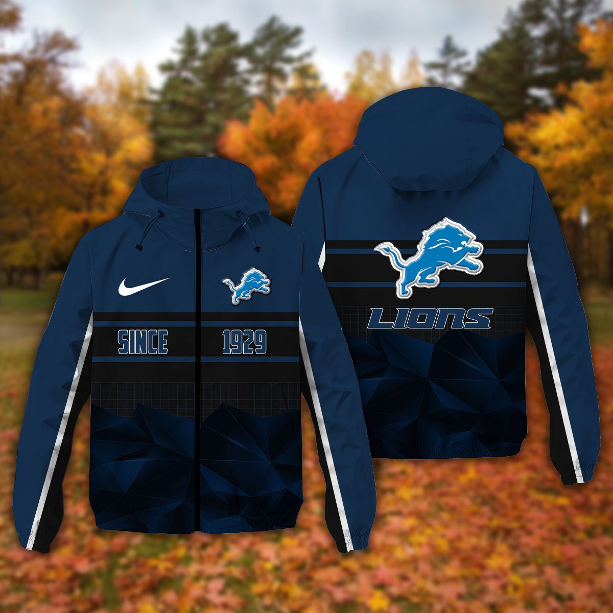 Detroit Lions NFL Personalized Windbreaker Jacket For Fan
