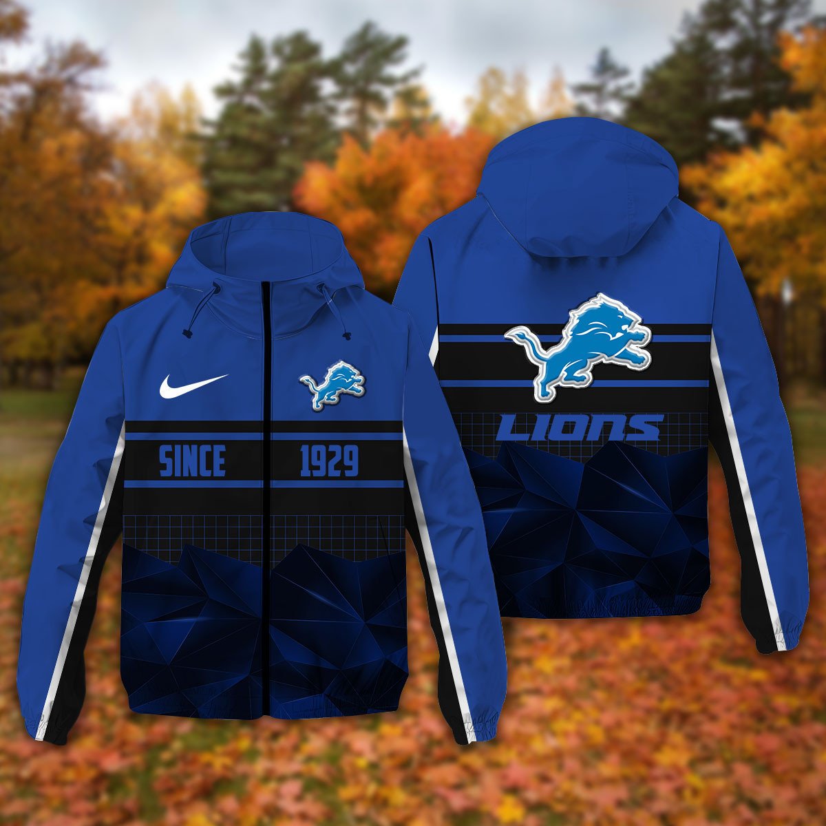 Detroit Lions NFL Personalized Windbreaker Jacket For Fan