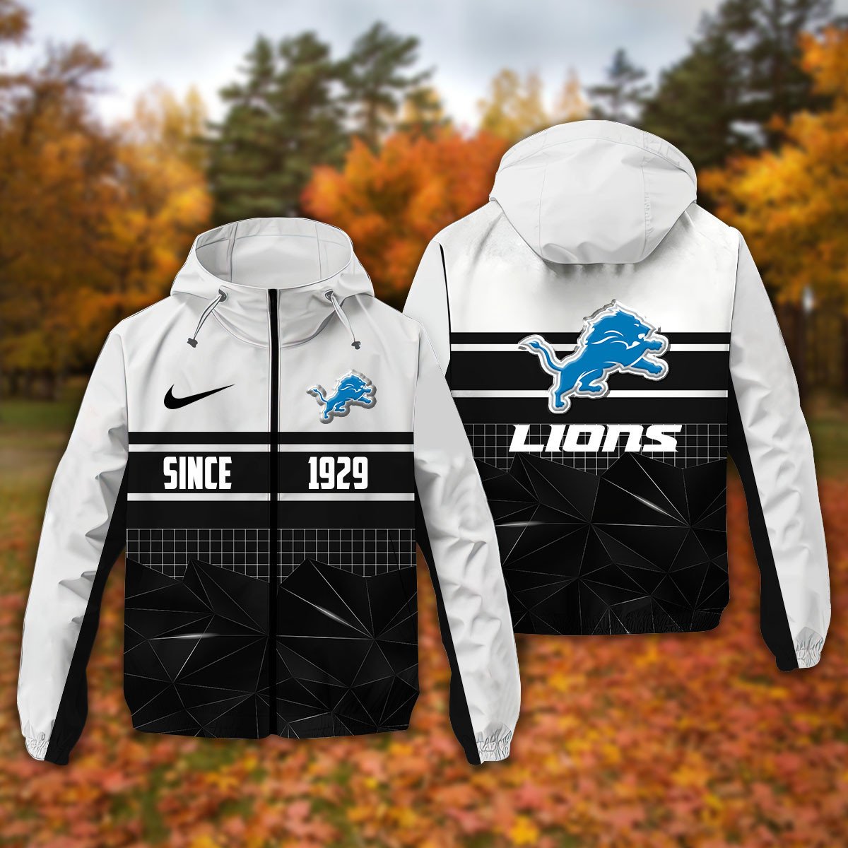 Detroit Lions NFL Personalized Windbreaker Jacket For Fan