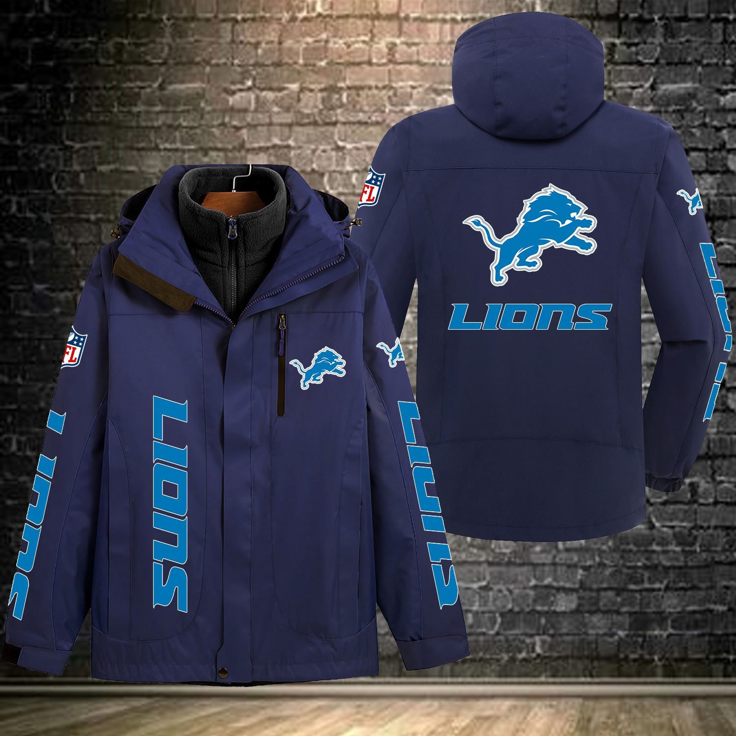 Detroit Lions NFL Personalized Windbreaker Jacket For Fan