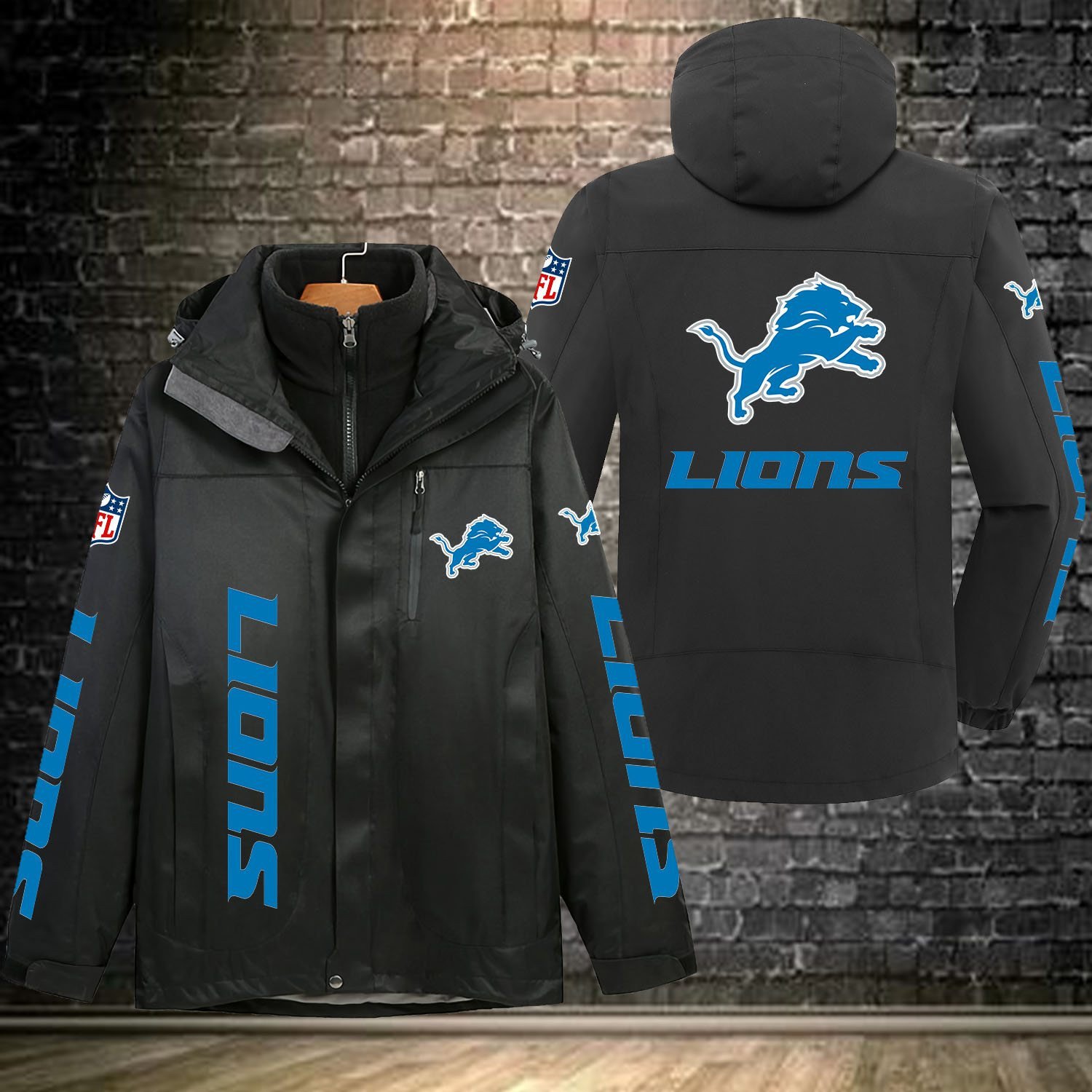Detroit Lions NFL Personalized Windbreaker Jacket For Fan