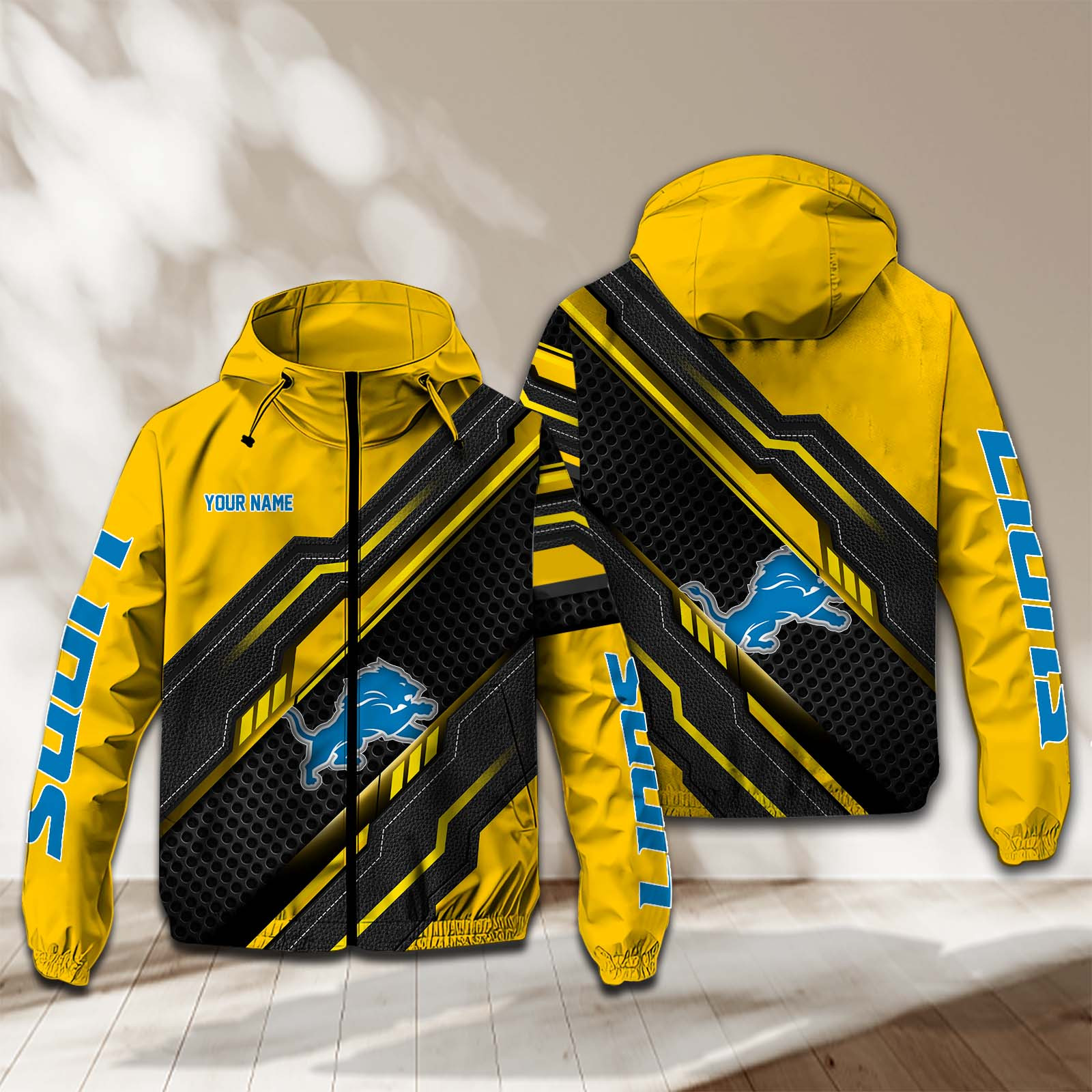 Detroit Lions NFL Personalized Windbreaker Jacket For Fan