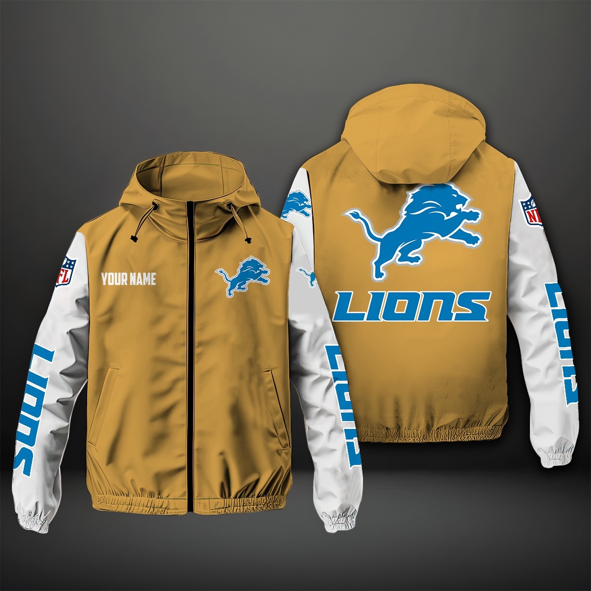 Detroit Lions NFL Personalized Windbreaker Jacket For Fan