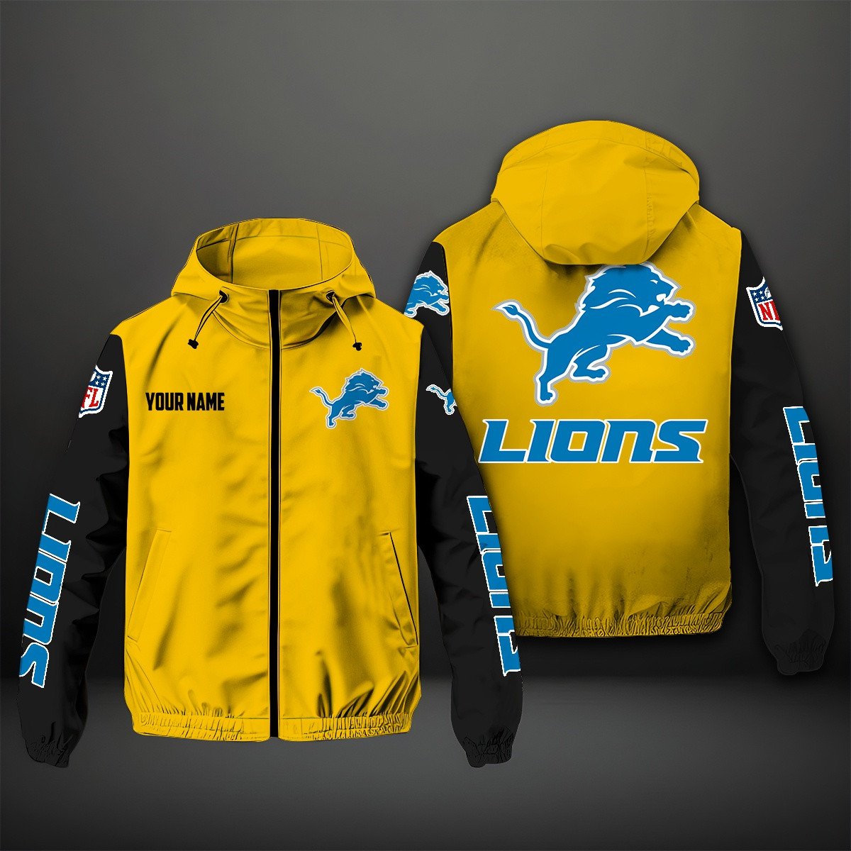 Detroit Lions NFL Personalized Windbreaker Jacket For Fan