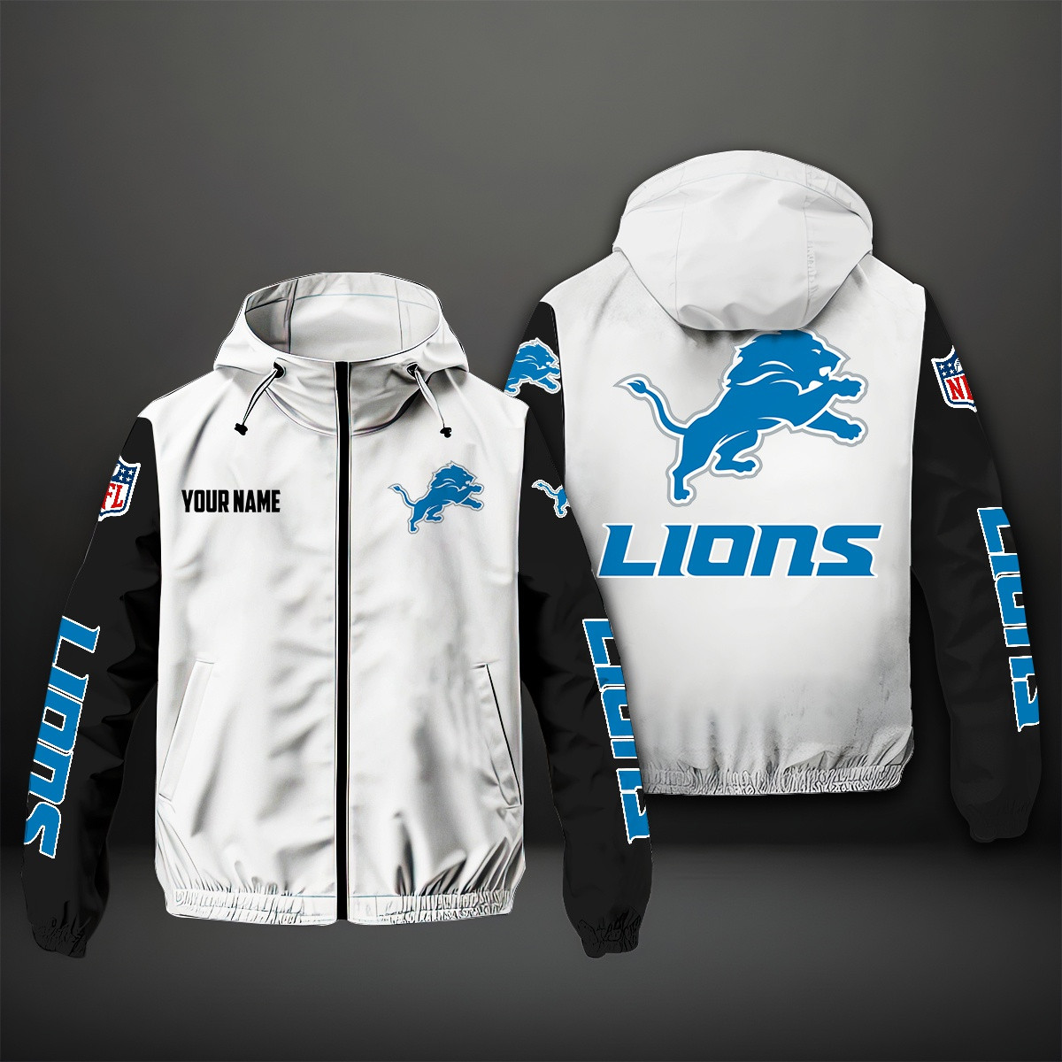 Detroit Lions NFL Personalized Windbreaker Jacket For Fan