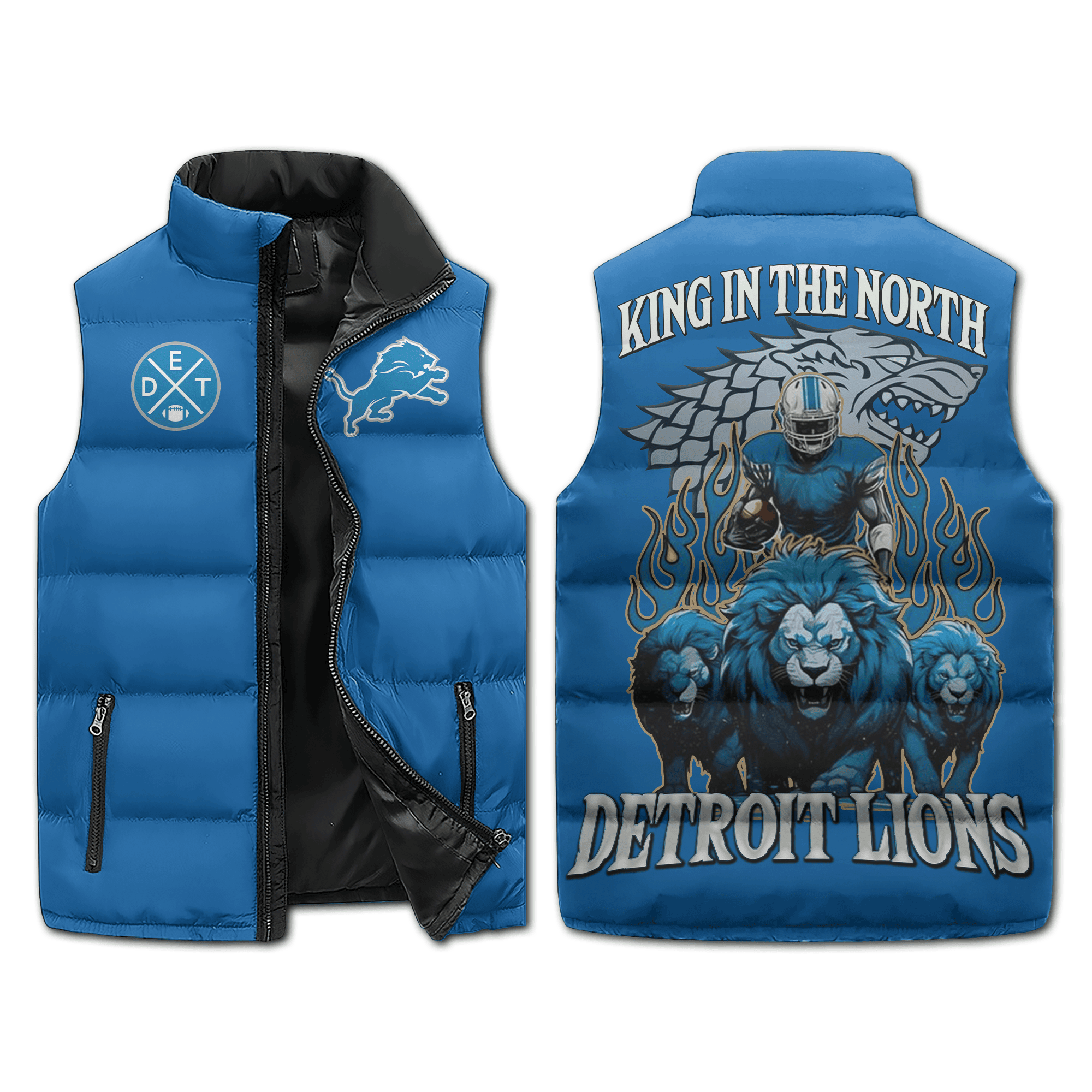 Detroit Lions NFL Sleeveless Puffer Jacket