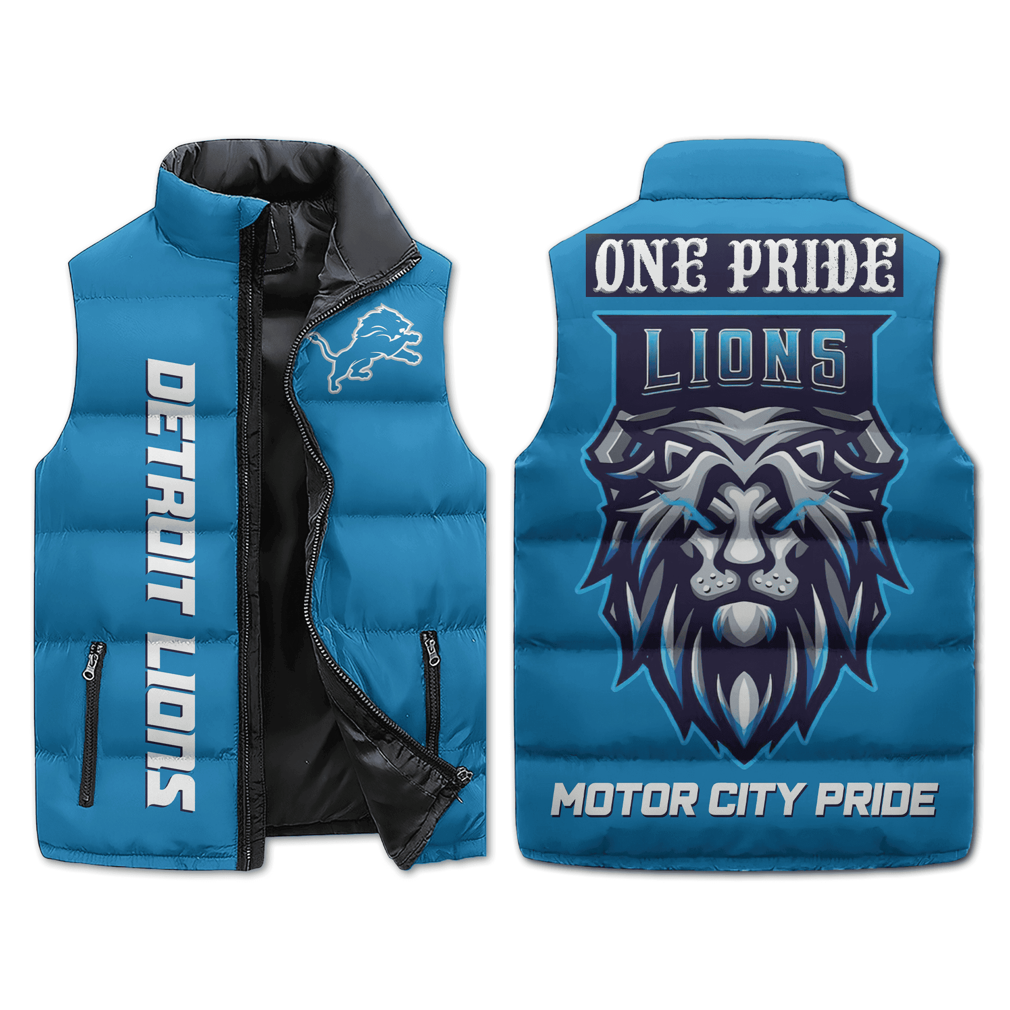 Detroit Lions NFL Sleeveless Puffer Jacket
