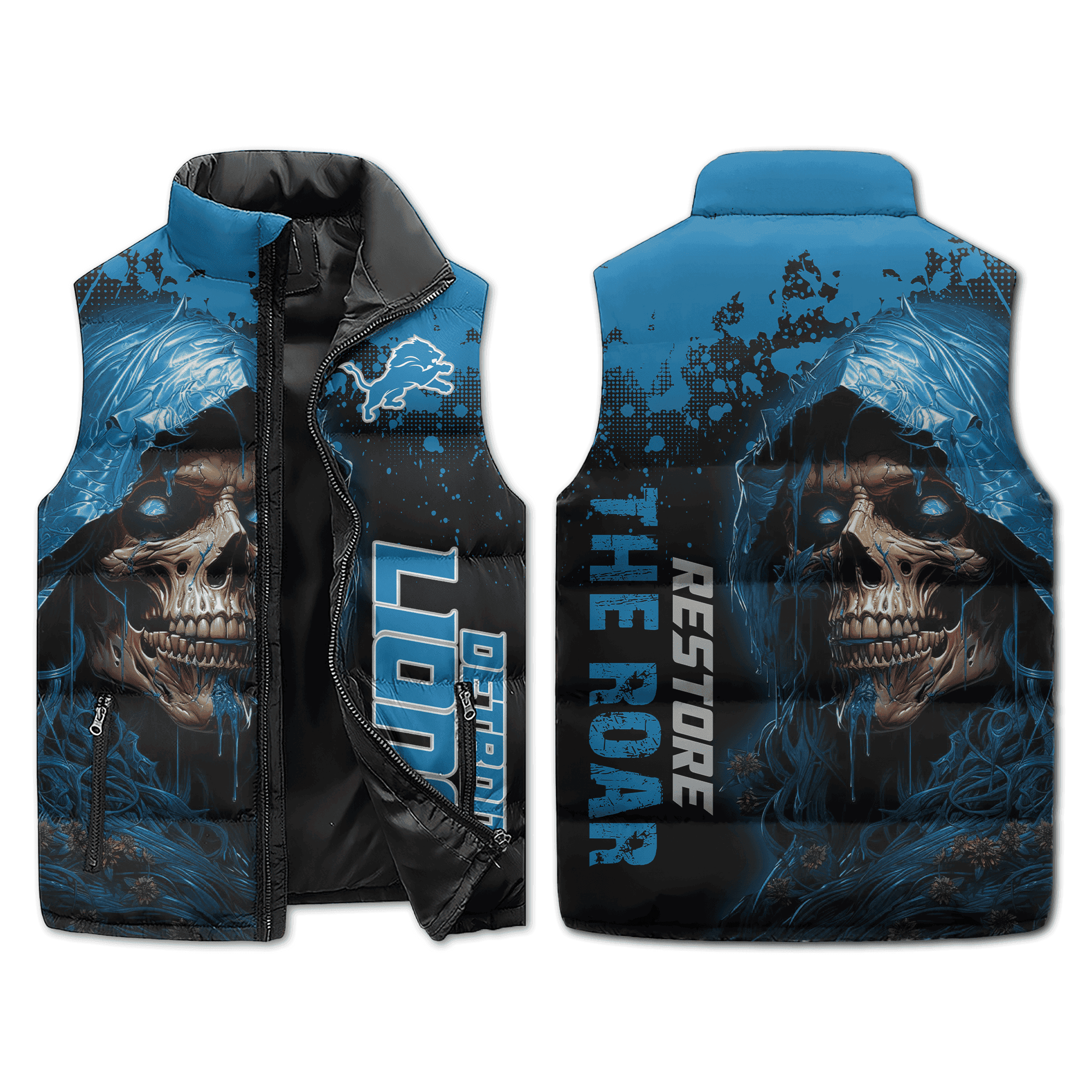 Detroit Lions NFL Sleeveless Puffer Jacket