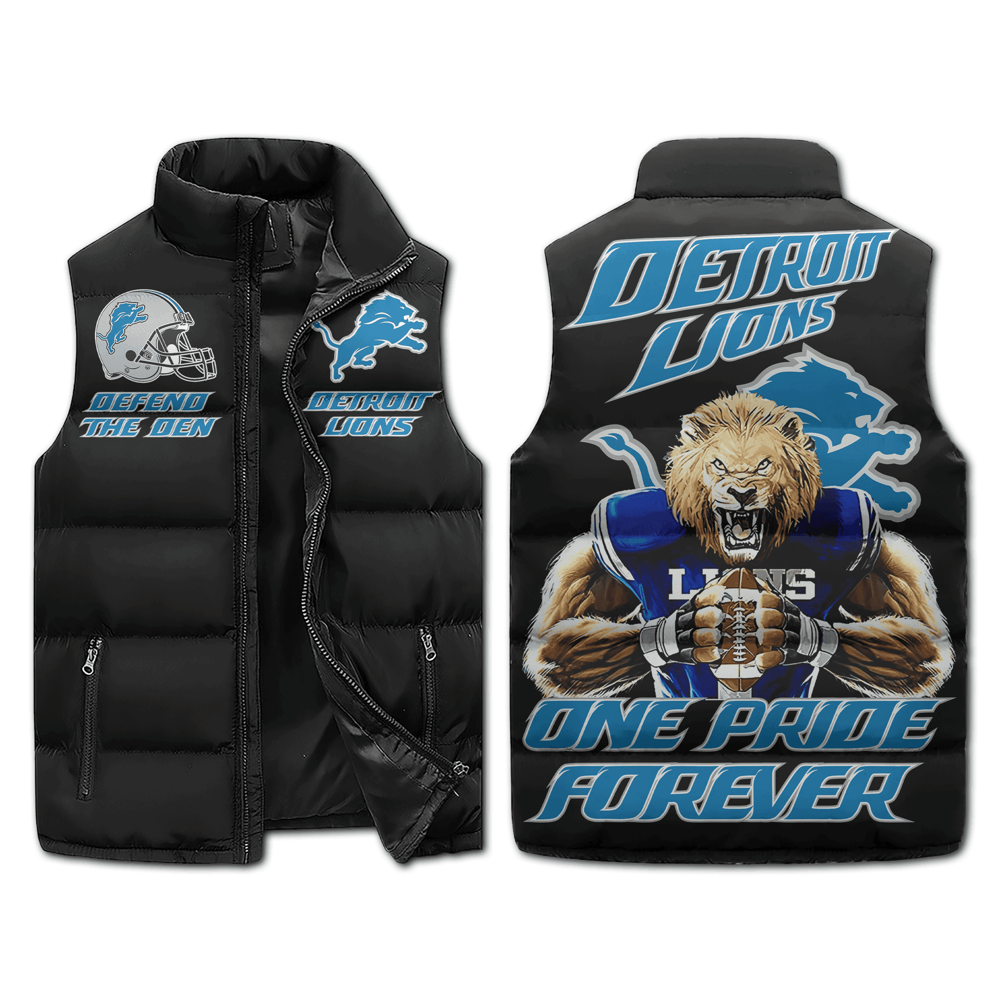 Detroit Lions NFL Sleeveless Puffer Jacket