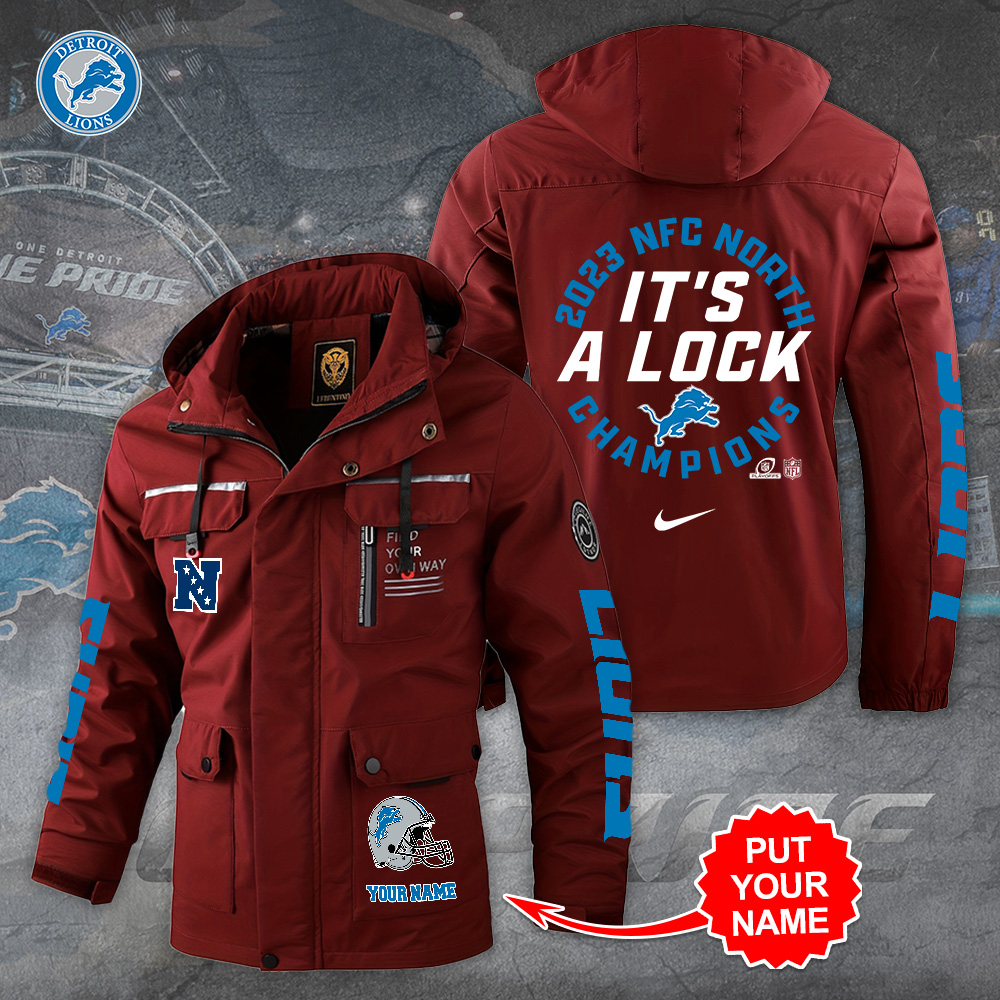 Detroit Lions NFL Style Parka Jacket