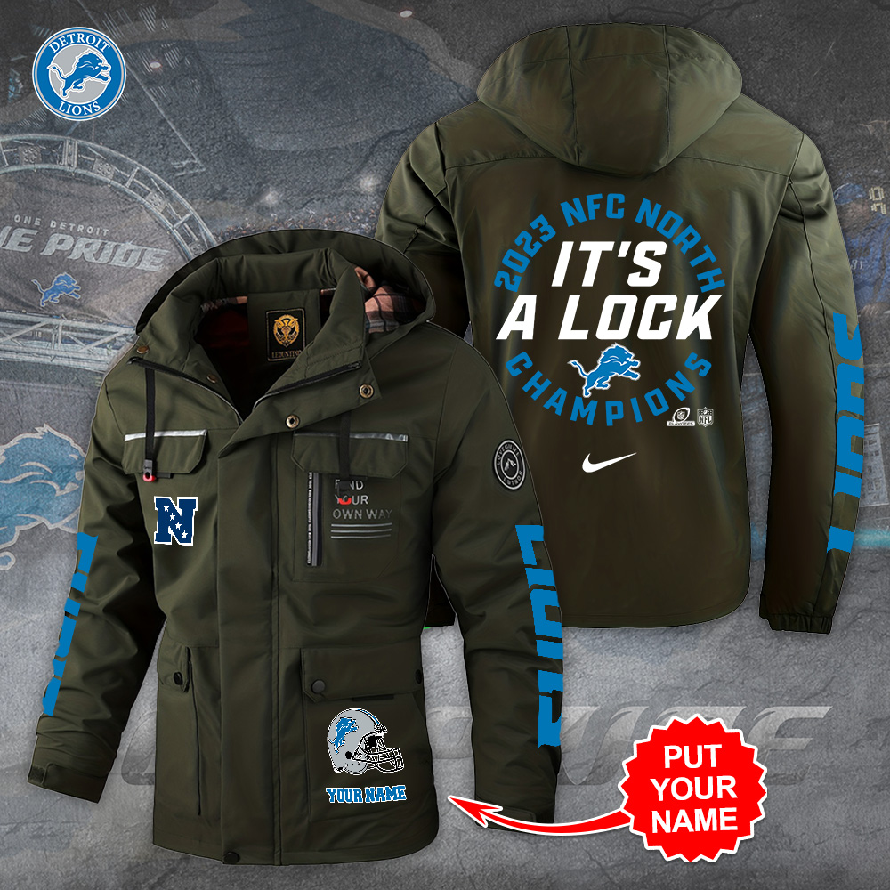  Detroit Lions NFL Style Parka Jacket