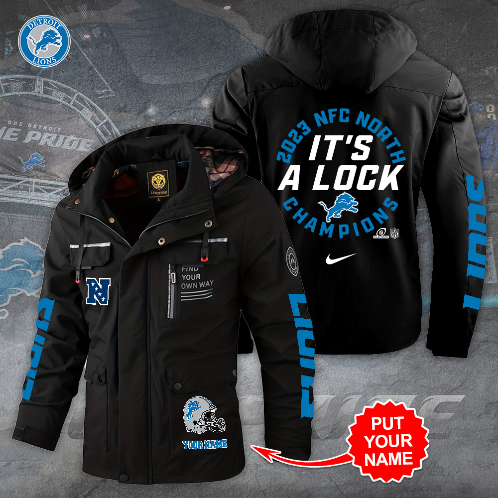  Detroit Lions NFL Style Parka Jacket