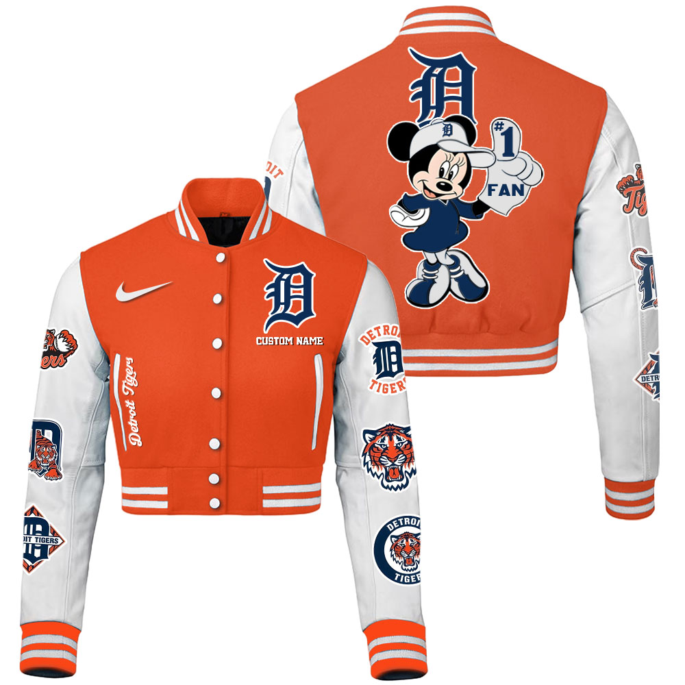 Detroit Tigers MLB Style Cropped Baseball Jacket For Fans