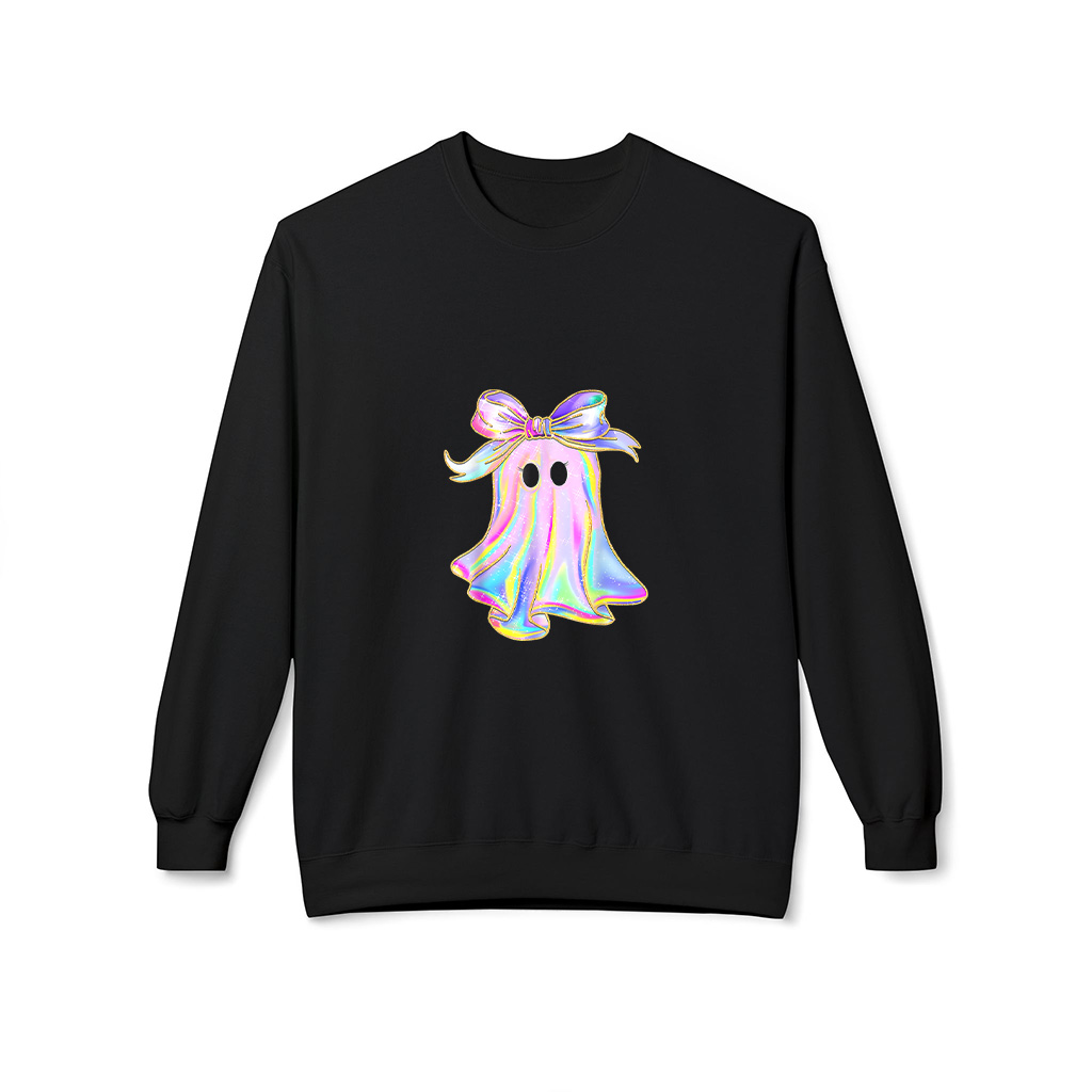 Disco Ghost Pumpkin Halloween Girly Coquette Bow Sweatshirts