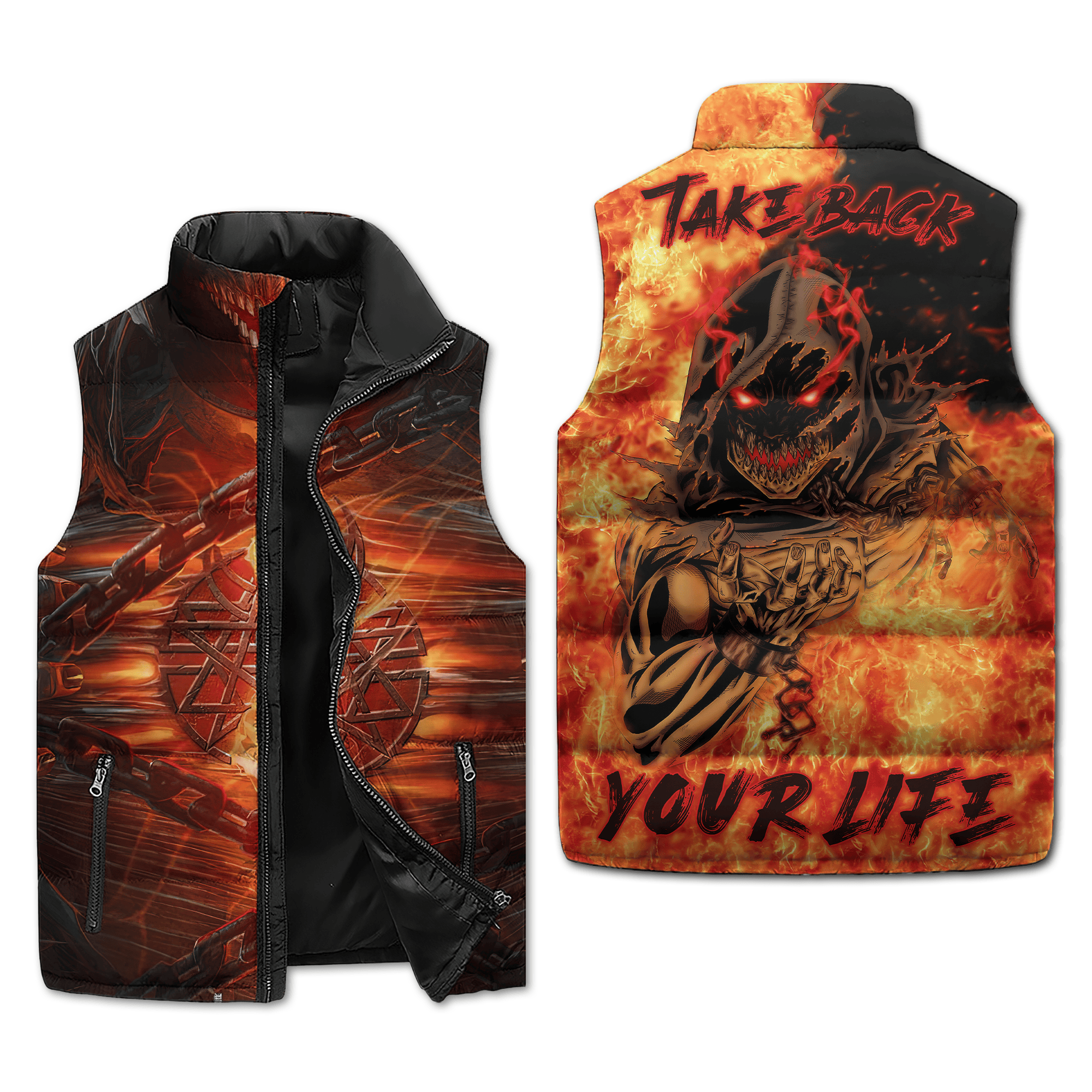 Disturbeds The Guy Sleeveless Puffer Jacket