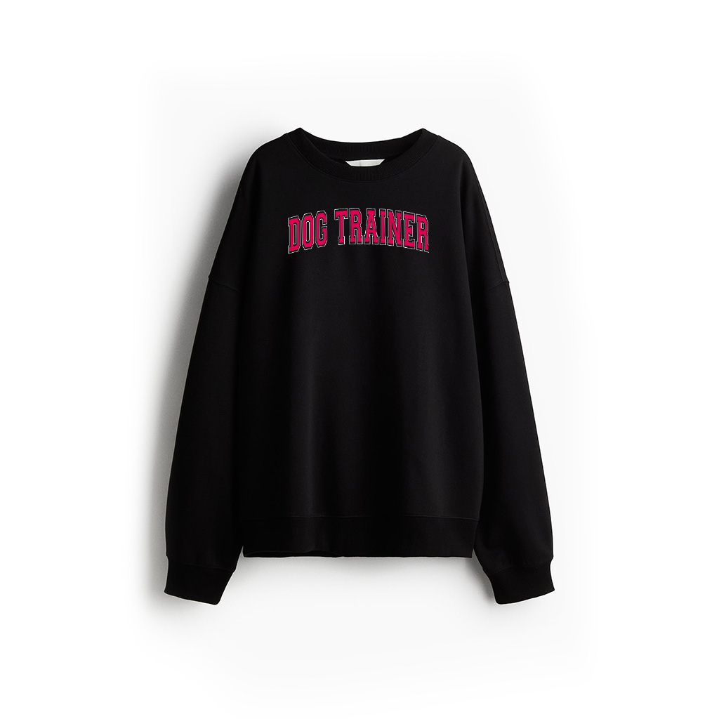 Dog Trainer Retro Varsity Arched Red Letters On The Back Sweatshirt