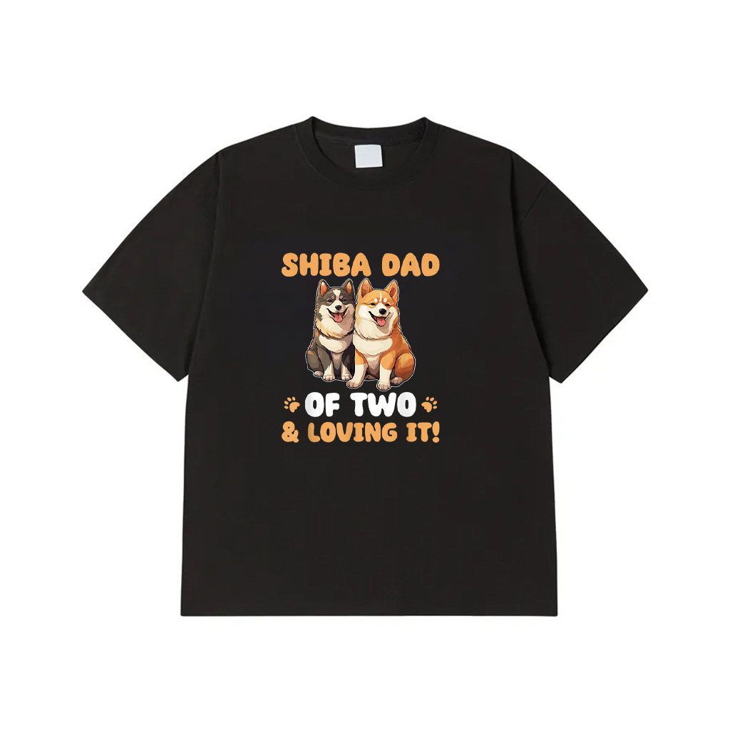 Dogs Shiba Inu Shiba Dad Of Two T-Shirt