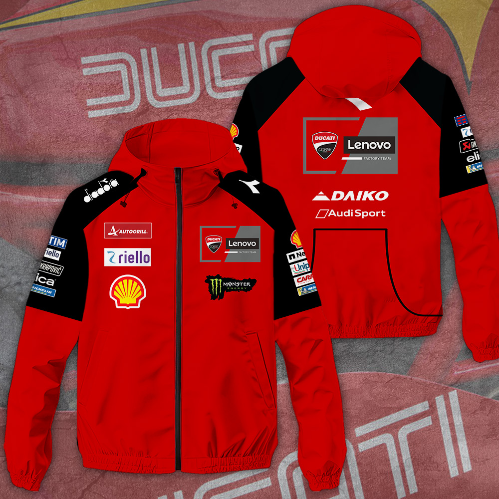 Ducati Lenovo Racing F1 Style Windbreaker Jacket For Fans