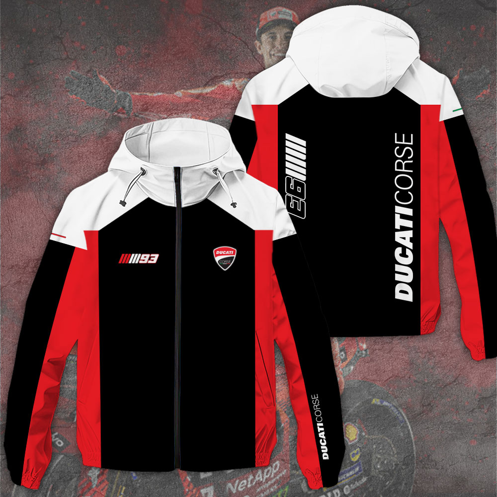 Ducati Lenovo Team X Marc Marquez Racing F1 Style Windbreaker Jacket For Fans