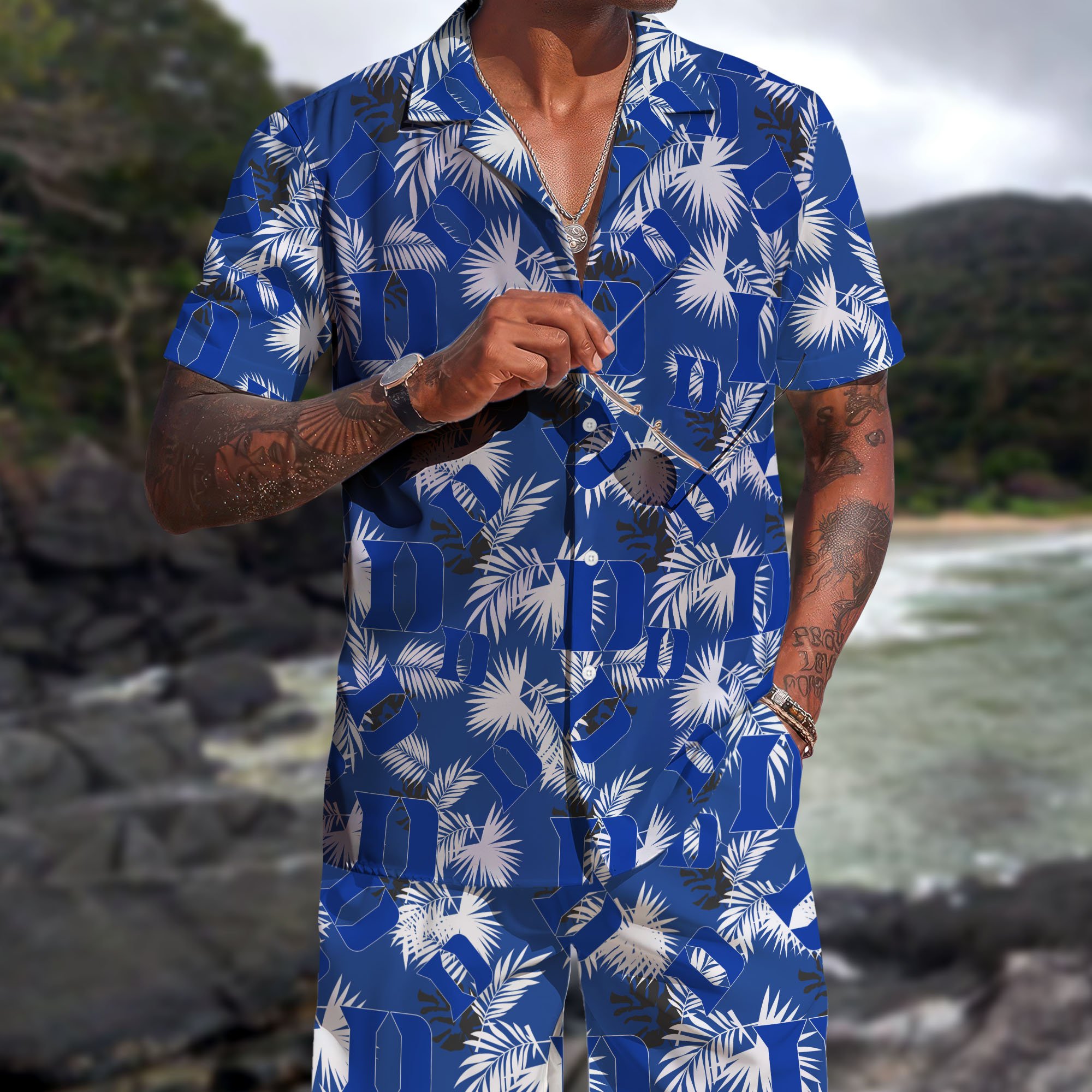 Duke Blue Devils Hawaiian Shorts Set 2025 Version, Hawaiian Shirts, Sports Shorts, Gifts For Fan