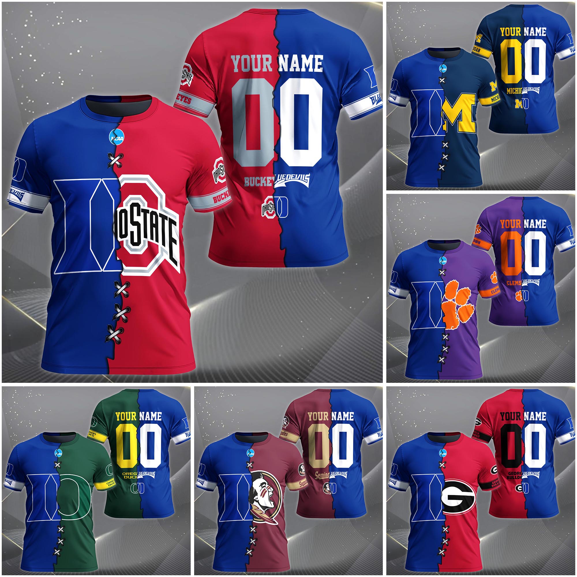 Duke Blue Devils House Divided T-Shirt Custom Name 2025 Version, Year And Team, Sport Shirts For Fan