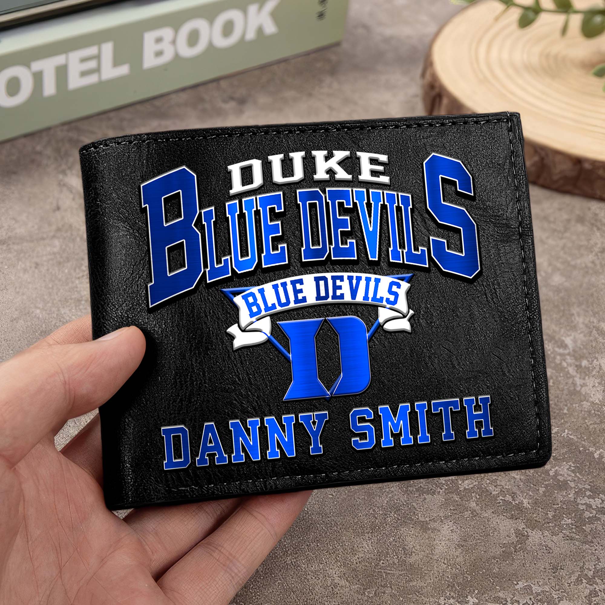 Duke Blue Devils Men Wallet Custom Your Name, Football Team Men Wallet For Fans, Gifts For Football Lovers