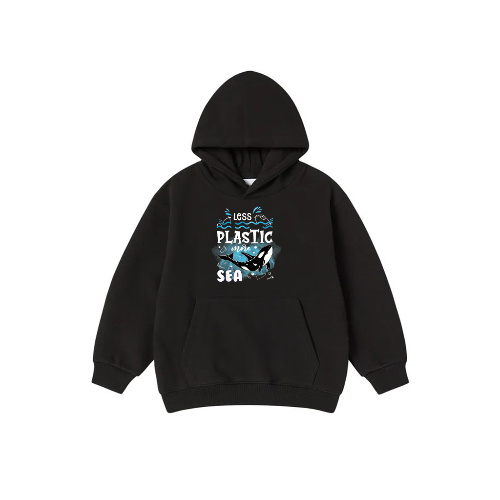 Earth Day Vintage Less Plastic More Sea Orca Killer Whale Hoodie