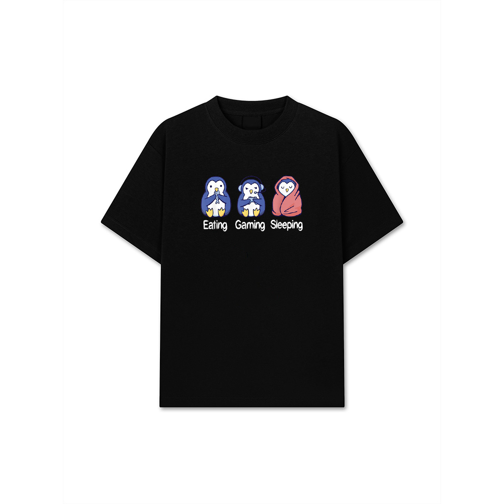 Eating Gaming Sleeping Penguin T-Shirt