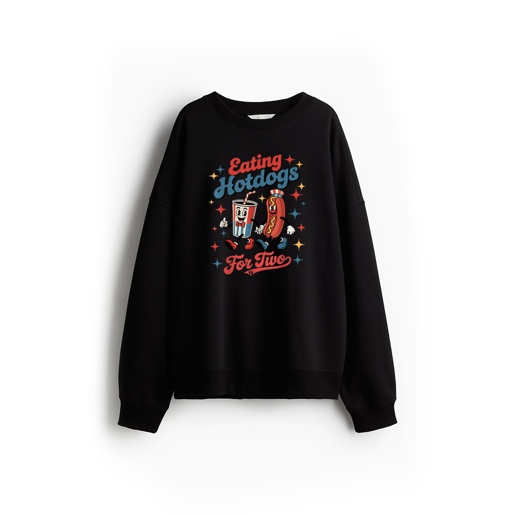 Eating Hotdogs For Two 4Th Of July Pregnancy Announcement Sweatshirt