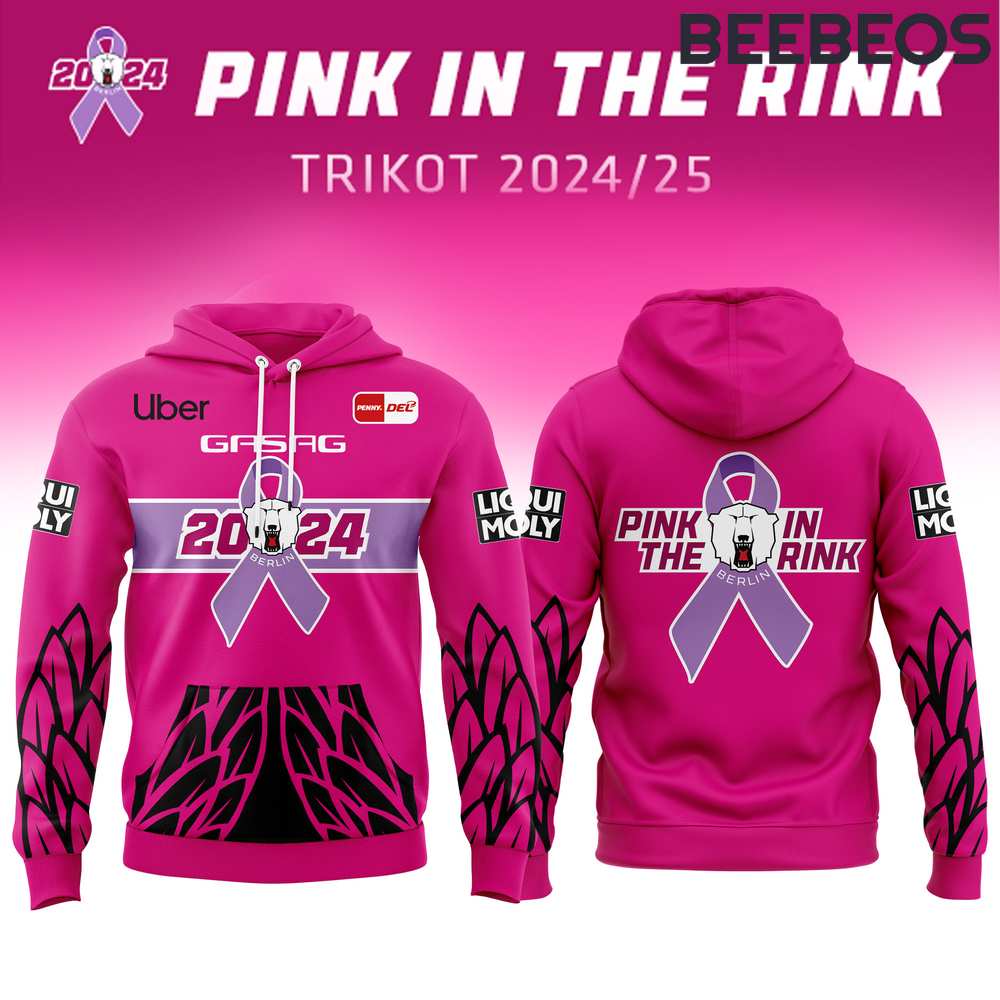 Eisbaren Berlin 2024 Breast Cancer Awareness Pink Unisex Hoodie BHD1011