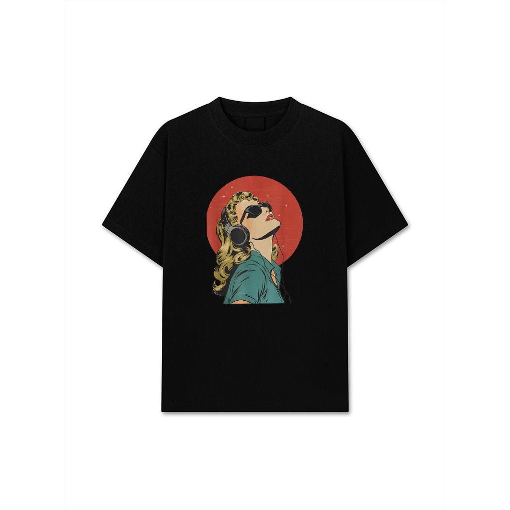 Electronic Music Lover DJ Gift Vintage Retro Headphones T-Shirt