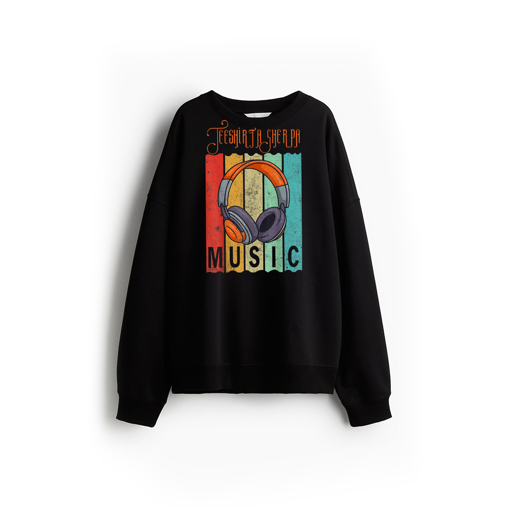 Electronic Music Lover Producer DJ Music Vintage Headphones Sweatshirt
